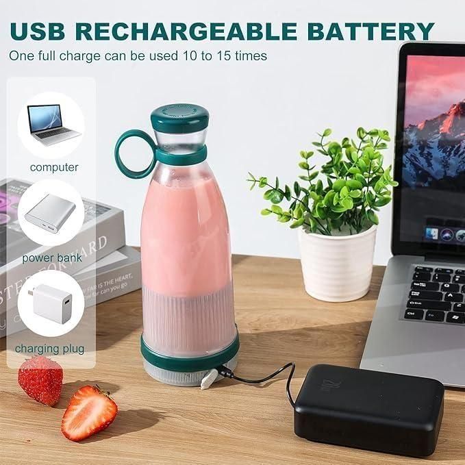 Grabssy Portable 350ML USB Rechargeable Mini Juicer Blender for Shakes & Smoothies