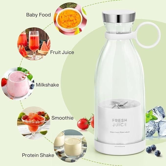 Grabssy Portable 350ML USB Rechargeable Mini Juicer Blender for Shakes & Smoothies