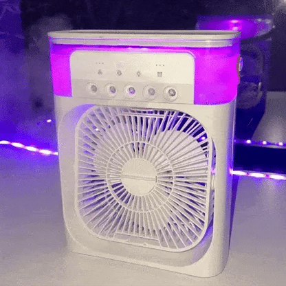 Grabssy Mini Fan Cooler for Home with 3 Speed Mode with Water Spray, 7 Color LED and Timer